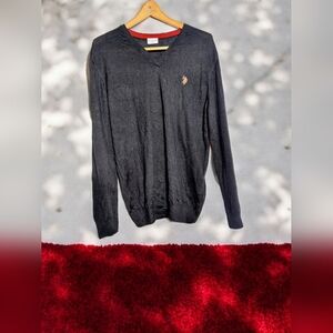 US Polo Assn. Wool Blend XXL Men's Black Sweater Lightweight